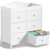 Trocador de mesa BOLUO White com 6 gavetas de tecido