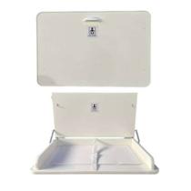 Trocador Fraldário Parede Com Amortecedor Cinto Segurança Colchonete - 80cmx53cm Branco