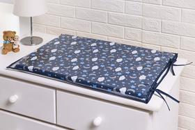 Trocador para comoda de Bebê Lua Azul Marinho Estrelinhas Viés Marinho