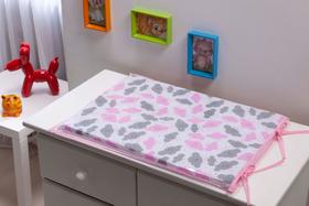 Trocador para comoda de bebe Rosa e Cinza Chuva de Amor Nuvens Quarto bebe Menina