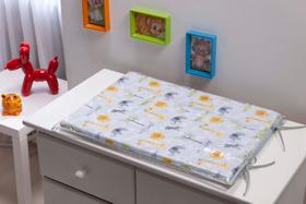 Trocador para comoda de Bebe Safari Floresta Animais Cinza vies Cinza