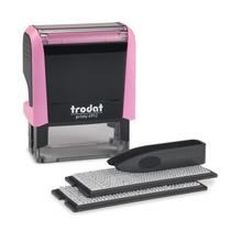 Trodat Printy 4912 Self Inking Pastel Pink DIY Stamp Kit com tinta preta, tamanho da impressão: 3/4 "x 1-7/8" polegadas