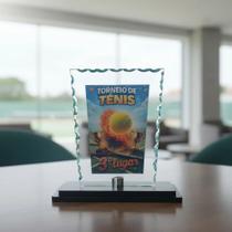 Troféu De Vidro Para Tênis Com Base Mdf Terceiro Lugar 18 Cm Troféu De Vidro Para Tênis Com Base Mdf Terceiro Lugar 18 Cm