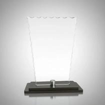 Troféu Em Vidro Com Base Em Mdf-18 Cm Sem Personalização Preto
