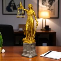 Troféu escultura - Lady Justice Dourada - Deusa da Justiça Personalizável com sua logomarca