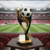 Troféu Futebol 30cm de Mdf Com Acrílico Dourado