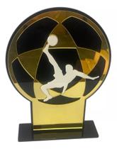 Troféu Futevôlei Acrílico Preto E Dourado 12x20cm