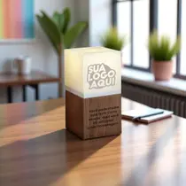 Troféu Luminaria Lithophane com gravação a Laser