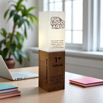 Troféu Luminaria Lithophane com gravação a Laser