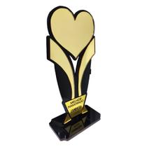 Troféu melhor namorado em acrílico espelhado 30 cm personalizável -unidade- - Acrílicos Pacelli