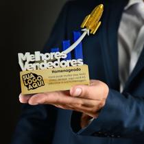Troféu "Melhores Vendedores ou Destaque em Vendas" - Gráfico subindo como um Foguete