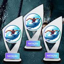 Troféu Personalizado em Adesivo UV, 21cm Altura, Troféu em Acrílico para competições, Kit 3 Troféus
