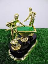 Trofeu Sinuca Bilhar Modelo Grande 23x23 - Campeão Bola Oito - Brasil Gold