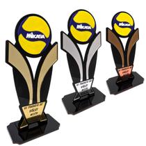 Troféu torneio de vôlei acrílico espelhado personalizável 30cm -unidade-