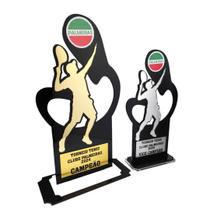 Troféu torneio tênis em acrílico espelhado personalizável 25cm -unidade- - Acrílicos Pacelli