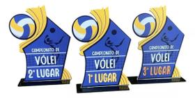Troféu Vôlei Acrílico 18x13 C/base Preta