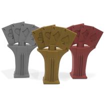 Troféus Para Poker Decorativo - Kit 3 Unid - Leque de Ás