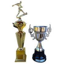 Trofeus Primeiro Lugar e Segundo Lugar para Premiação de Campeonato Dourado com Prata Destaque de Campeonato Original
