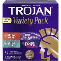 Trojan Preservativos Variety Pack Com 40 Unidades