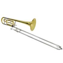 Trombone De Vara Com Rotor Tb 200vr Laqueado Dourado Com Case New York F097