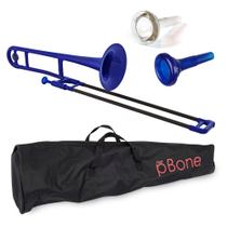 Trombone PININSTRUMENTS pBone Plastic leve azul com bolsa Trombone PININSTRUMENTS pBone Plastic leve azul com bolsa
