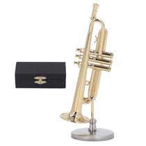 Trompete em miniatura PerGar Copper com suporte e estojo, ornamento de 9 cm Trompete em miniatura PerGar Copper com suporte e estojo, ornamento de 9 cm