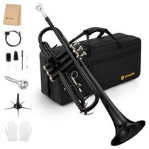 Trompete Vangoa Bb Brass Standard Preto com acessórios Trompete Vangoa Bb Brass Standard Preto com acessórios