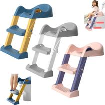 Troninho Com Escada Infantil Assento Redutor Vaso Sanitário Criança Elevação Bebe Banheiro Casa Pratico Aprendizado - TeuBaby