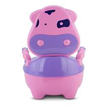 Troninho Infantil com Música Prime Baby Fazenda Penico Educativo com Depósito Removível Antiderrapante e Alças Giratórias para Desfralde Rosa