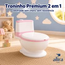 Troninho Infantil Premium Privadinha Assento Almofadado Removivel Reservatorio Removivel Base Antiderrapante 35kg Rosa