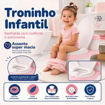 Troninho Infantil Privadinha Vaso Sanitário Redutor Removível com Tampa e Compartimento para Lenços