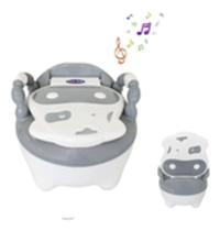 Troninho Infantil Tchau fraldinha ,Musical Cinza com Branco- Prime Baby - pryme baby