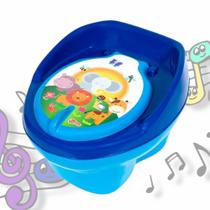 Troninho musical penico bebe infantil 2x1 azul bebê e azul marinho - STYLL BABY