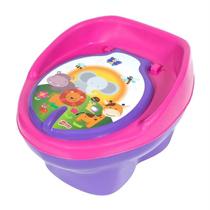 Troninho Musical Piniquinho Penico 2 Em 1 Bebê Colorido Para 23kg - Baby Styll Baby Cor:Lilás Com Rosa Bebê
