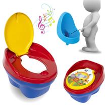 Troninho Penico Pinico Menino Musical + Mictório Criança Infantil Pipi Boy 3 Ventosas