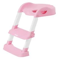 Troninho redutor assento vaso sanitario infantil com escada ROSA- PIMPOLHO