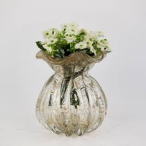 Trouxinha de Murano - Vaso Decorativo de Cristal com Pó Dourado - Laradore