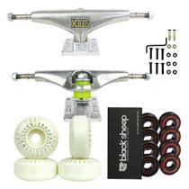 Truck Para Skate Com Roda, Rolamento Black Sheep Black e Parafusos de Base - Kit Truck Skate