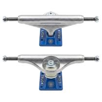 Truck Para Skate Lyons Profissional 149mm Prata Resistente Cor:Cinza+AzulTamanho:ÚnicoGênero:Homem Truck Para Skate Lyons Profissional 149mm Prata Resistente Cor:Cinza+AzulTamanho:ÚnicoGênero:Homem
