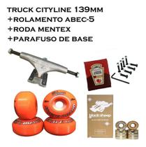 Truck Skate 139mm + Rodas Mentex + Rolamento Bs + Parafusos