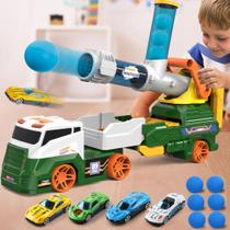 Truck Toy Dwi Dowellin para crianças com 28 carros, verde claro e sonoro