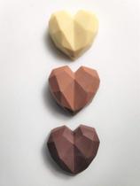 Trufa Coracao Diamond - Pequeno Coração Diamante - 1 uni Forma de chocolate em 3 partes - Porto Formas
