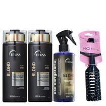 Truss Blond Kit Shampoo Condicionador Uso Obrigatório Blond Reconstrutor e Escova