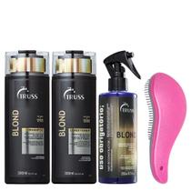 Truss Blond Kit Shampoo Condicionador Uso Obrigatório Blond Reconstrutor e Escova