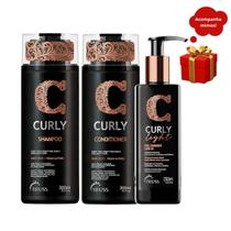 Truss Curly Shampoo e Condicionador 300ml + Light Leave In 250ml