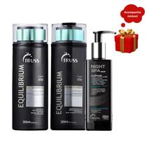 Truss Equilibriums Shampoo e Condicionador 300ml +Night Spa - Sérum 250ml