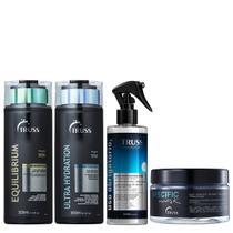 Truss Kit Equilibrium Shampoo Ultra Hydration Condicionador Specific Mask e Uso Obrigatório Reconstrutor 260ml