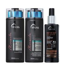 Truss Miracle Kit Shampoo Condicionador e Day By Day Leave-in 250ml