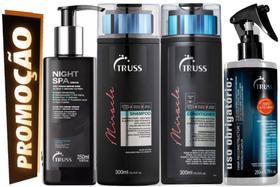 Truss Miracle Shampoo e Cond 300ml+Uso Obrigatório+Night Spa