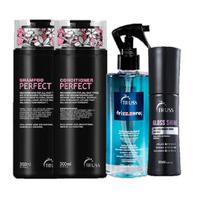 Truss Perfect Kit Shampoo 300ml Condicionador 300ml Frizz Zero 260ml Gloss Shine 90ml